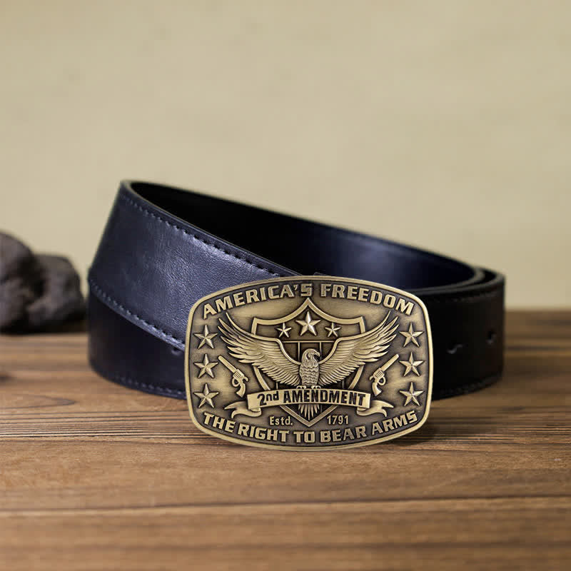 Men's DIY Eagle America's Freedom Buckle Leather Belt