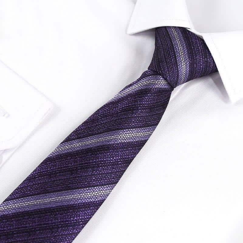 Men's Modern Textured Striped Necktie