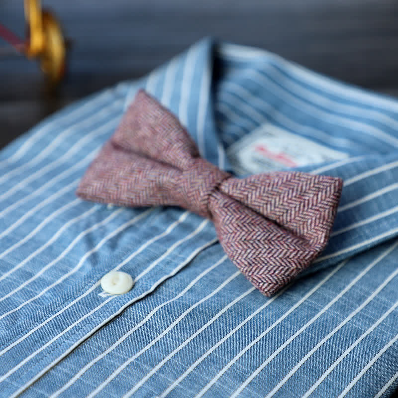 Men's Simple Tweed Wool Blend Bow Tie