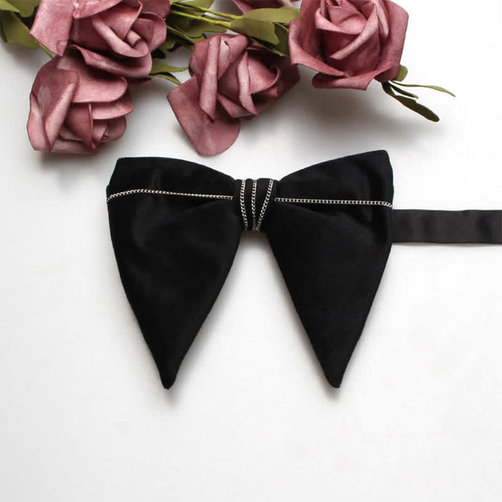 Men's Charming Velvet Oversized Pointed Bow Tie