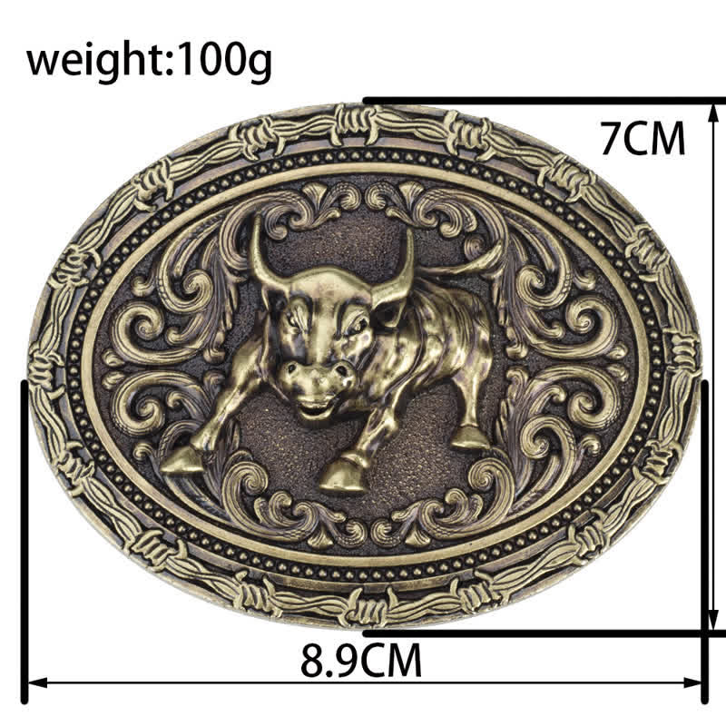 Men's DIY Cowboy Bullfighter Buckle Leather Belt