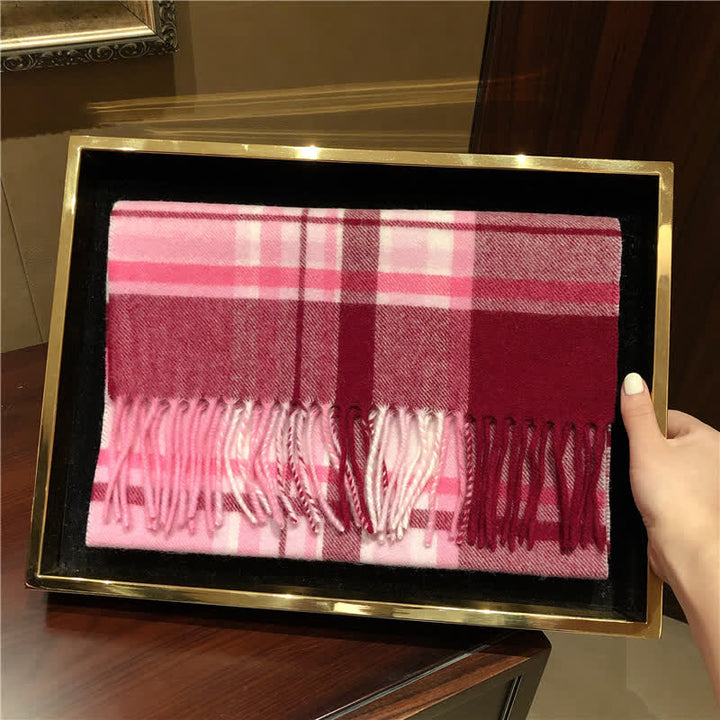 Unisex Lamb Edinburgh Big Warm Plaid Scarf - #2 - image 8