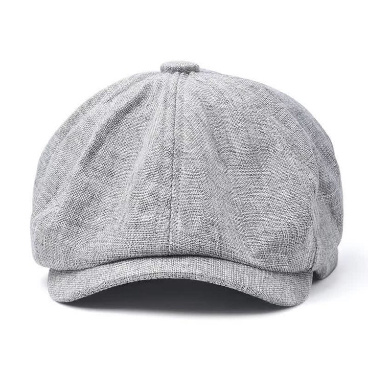 Casual Breathable Linen Octagonal Beret Cap