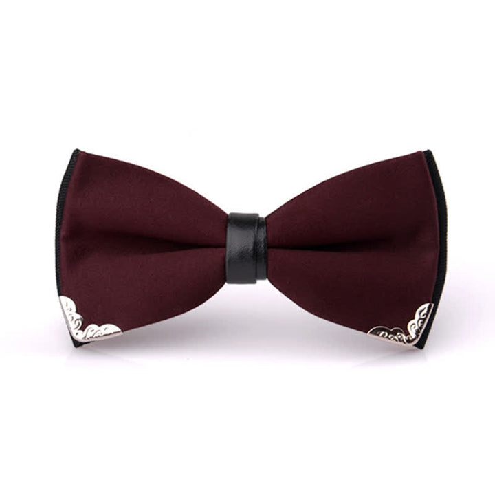 Men's Classy Metal Trim Gold Bow Tie