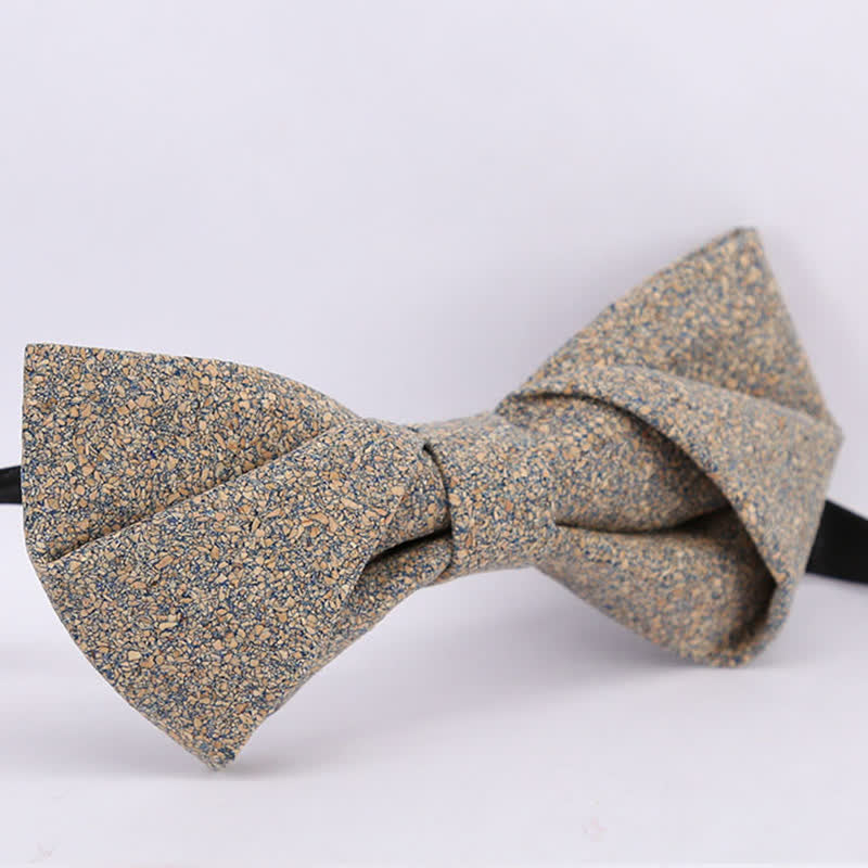 Men's Cork Graphic Lines Wooden Bow Tie