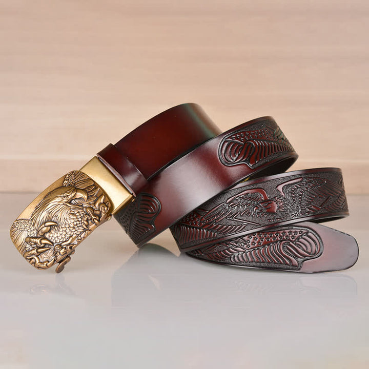 Men's Mighty Eagle Sharp Claw Automatic Buckle Leather Belt