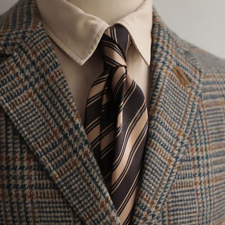 Men's Classical Daily Office Striped Necktie - Shade of Coffee - image 21