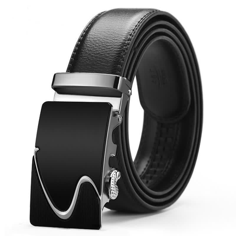 Men's Luxury Embossed Automatic Buckle Leather Belt