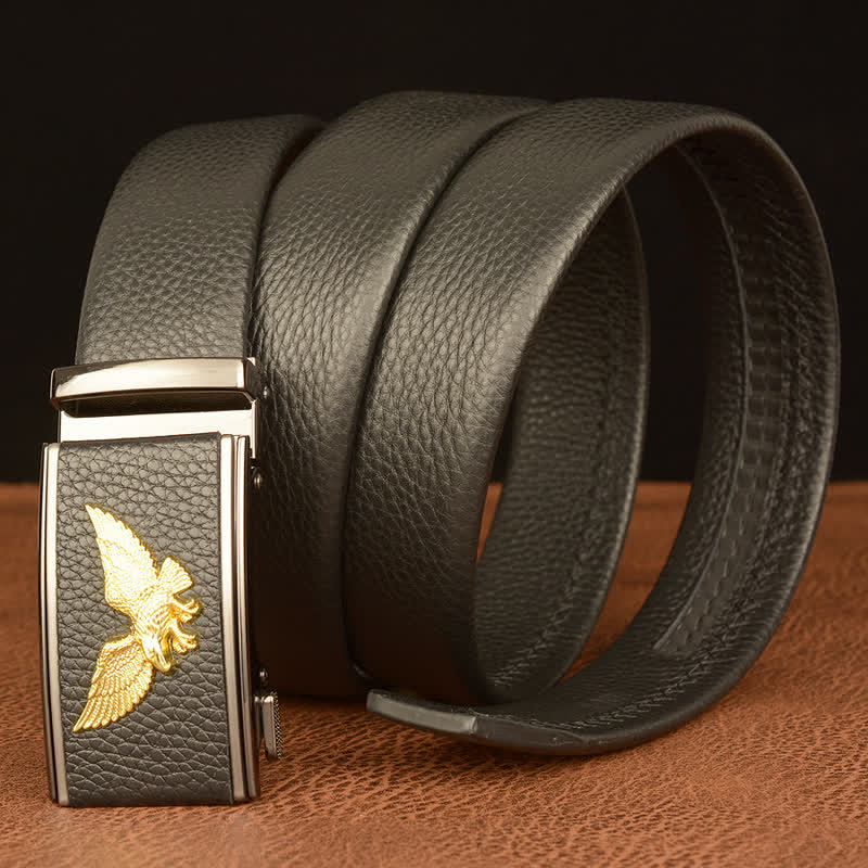 Men's Business Eagle Hawk Automatic Buckle Leather Belt