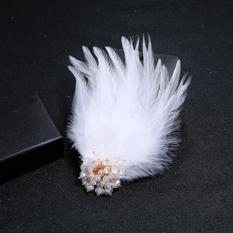 Women's Luxury Crystal Branch Snowflake Feather Brooch