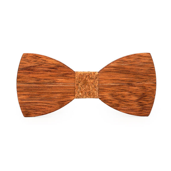 Men's Vintage Begonia Wooden Bow Tie