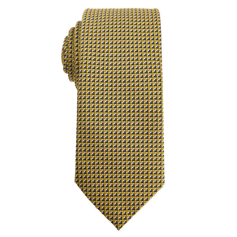 Men's Fresh Green & Yellow Series Necktie - Micro Check - image 7
