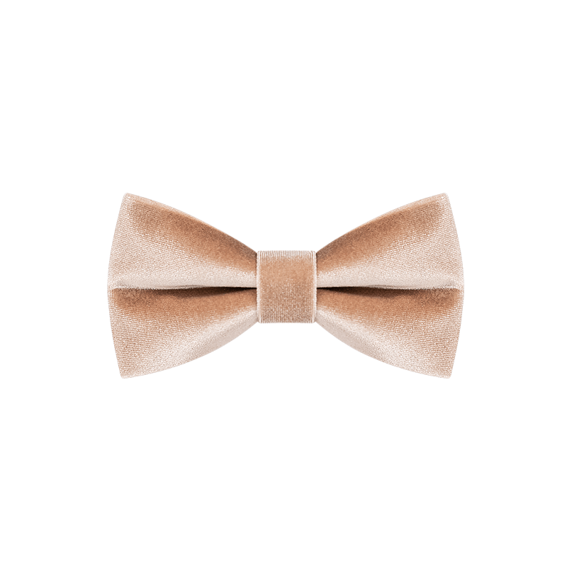 Men's Champagne Solid Color Velvet Bow Tie