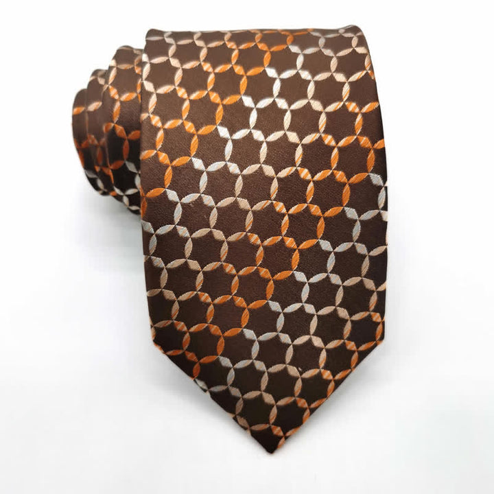 Men's Graduated Striped Hexagon Pure Silk Necktie