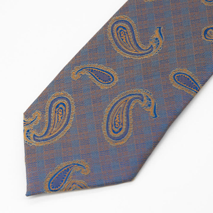 Men's Kaleidoscope Blue & Gold Paisley Necktie