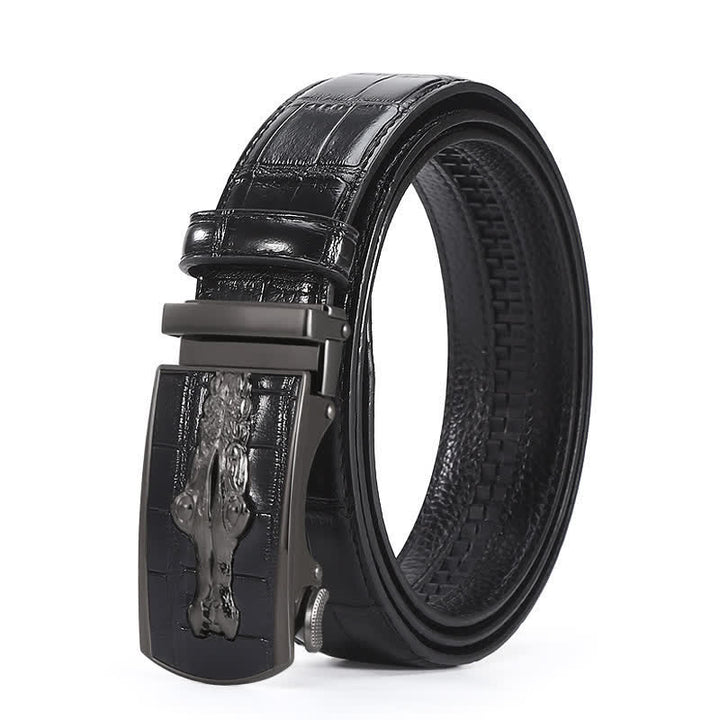 Men's Crocodile Pattern Automatic Buckle Leather Belt