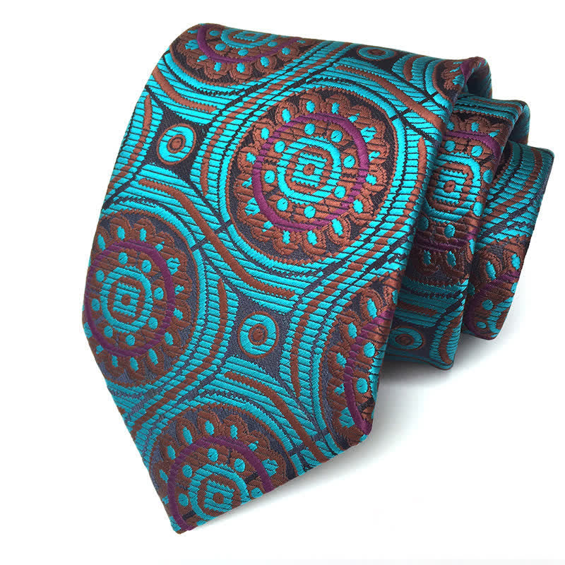 Men's Royal Geometric Medallion Flower Necktie