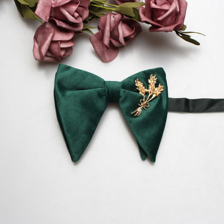 Men's Charming Velvet Oversized Pointed Bow Tie