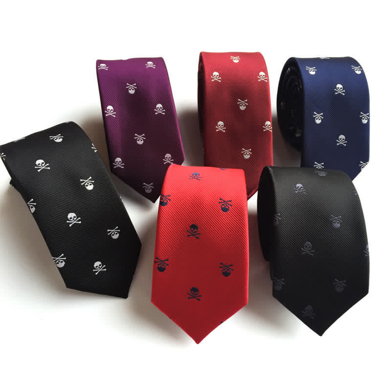 Men's Halloween Skeleton Cross Bones Necktie - image 2