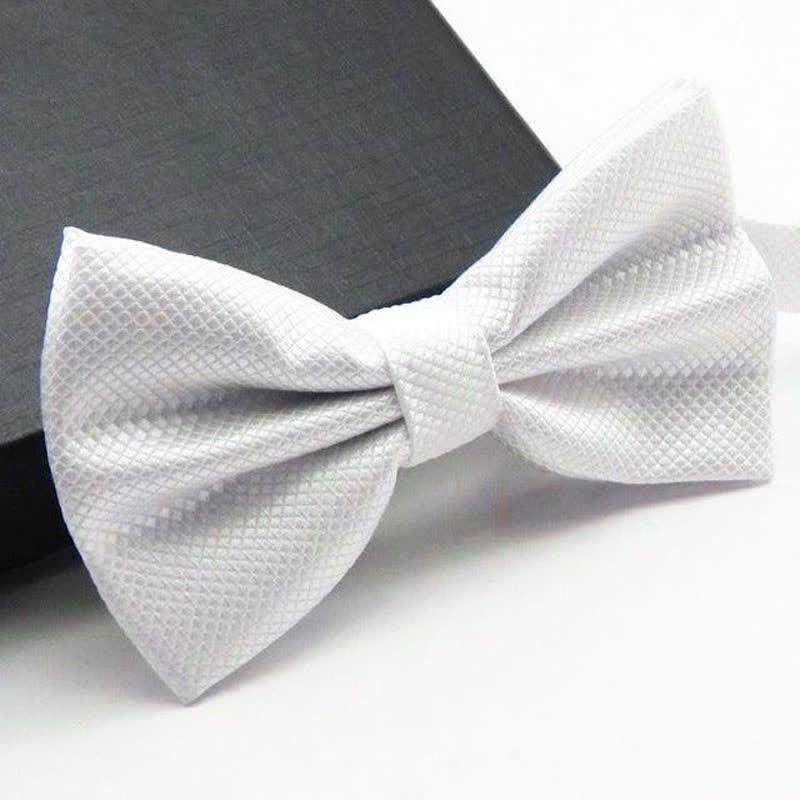 Men's Micro-checked Basic Color Bow Tie