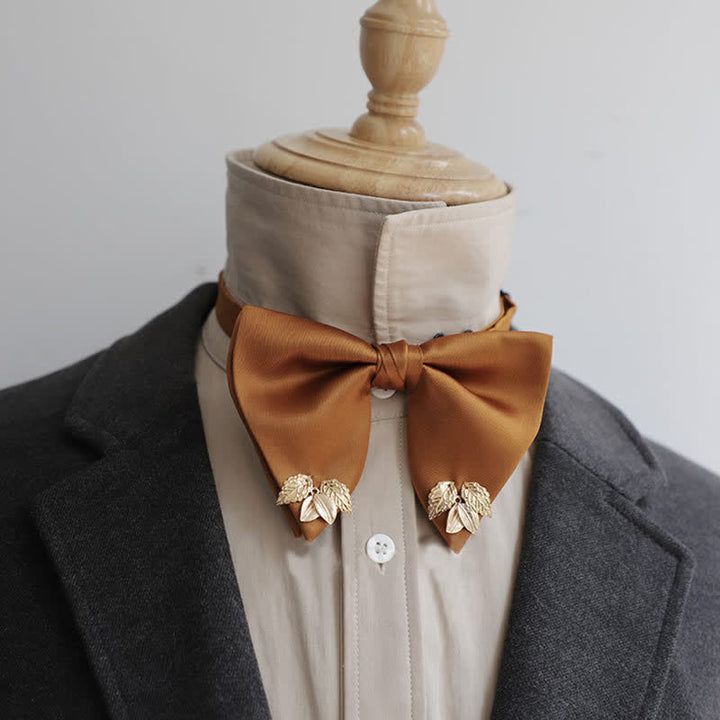 Men's Double-Layers Leaves Oversized Bow Tie