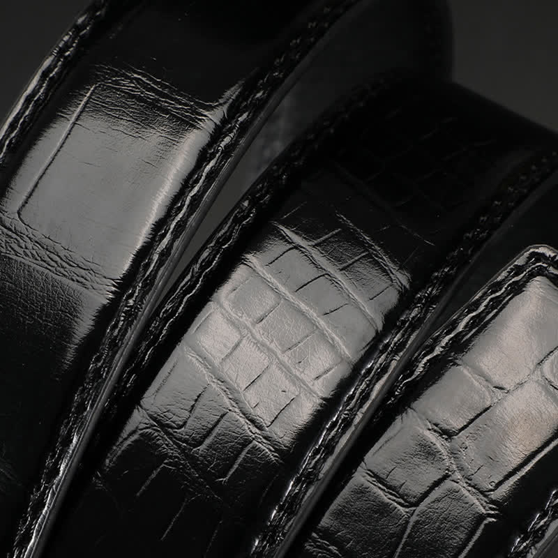Men's Alligator Automatic Buckle Crocodile Print Leather Belt - image 4