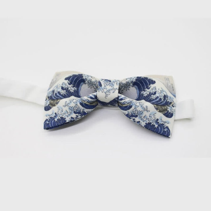 Men's Ocean Blue Waves Bow Tie