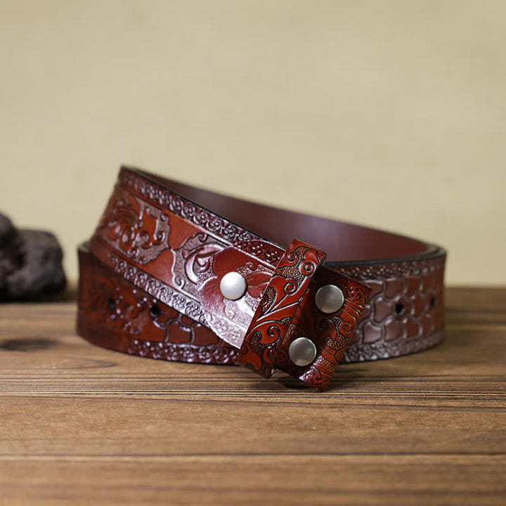 Men's DIY Death Sickle Skull Buckle Leather Belt