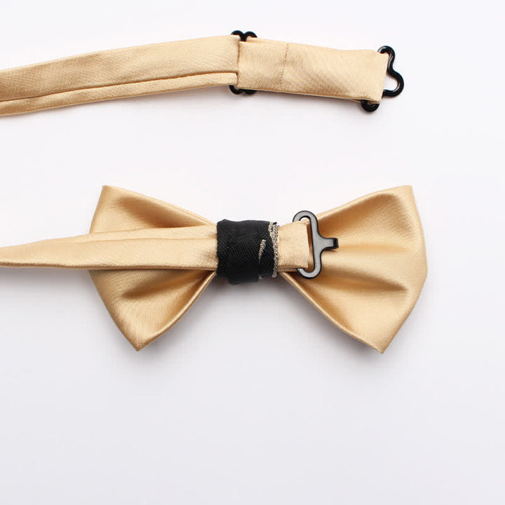 Men's Classic Glossy Solid Colored Bow Tie