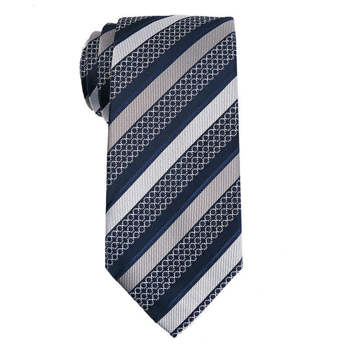 Men's Elegant Striped Series Necktie - Blue & Gray - image 7
