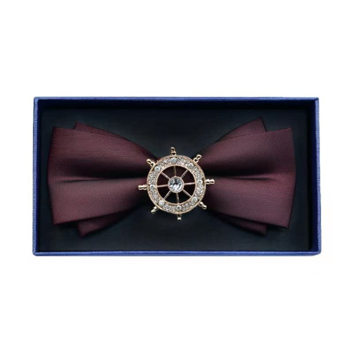 Men's Rhinestone Metal Matte Bow Tie