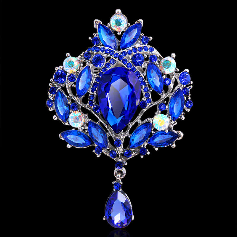 Women's Shiny Floral Bud Waterdrop Brooch