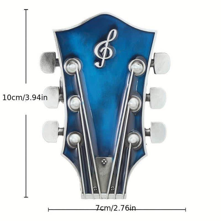 Men's DIY Musical Guitar Headstock Buckle Leather Belt