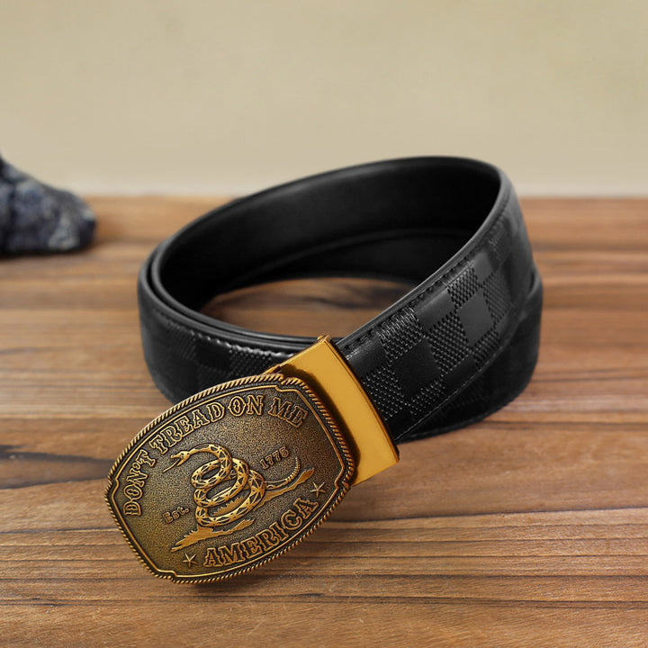 Men's DIY Snake Attitude Automatic Buckle Leather Belt