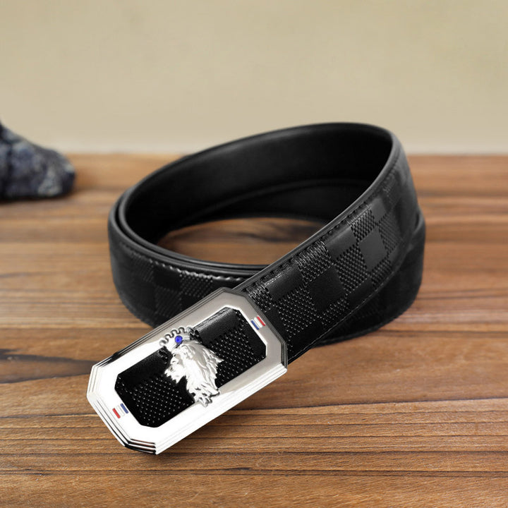 Men's DIY Lion King Automatic Buckle Leather Belt