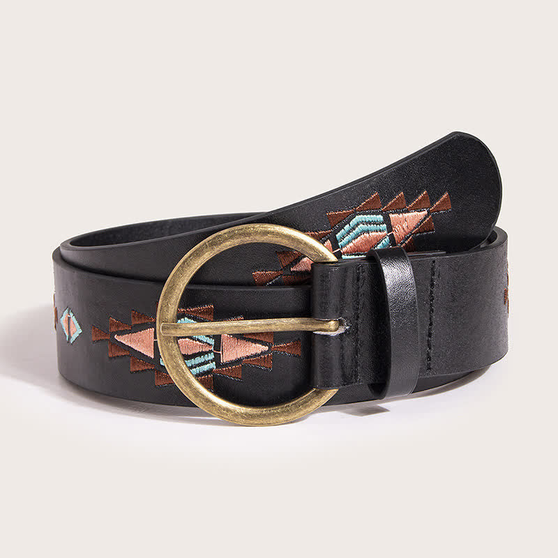 Women's Boho Floral Embroidery Ethnic Leather Belt