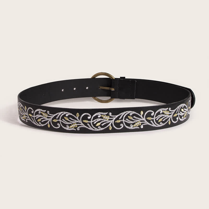 Women's Boho Floral Embroidery Ethnic Leather Belt