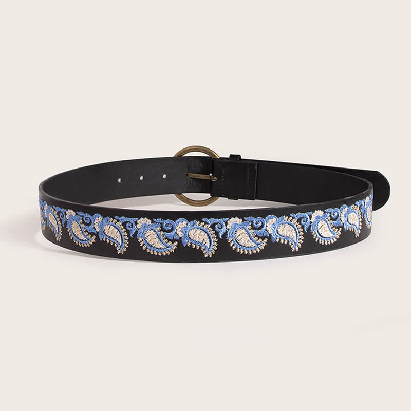 Women's Boho Floral Embroidery Ethnic Leather Belt