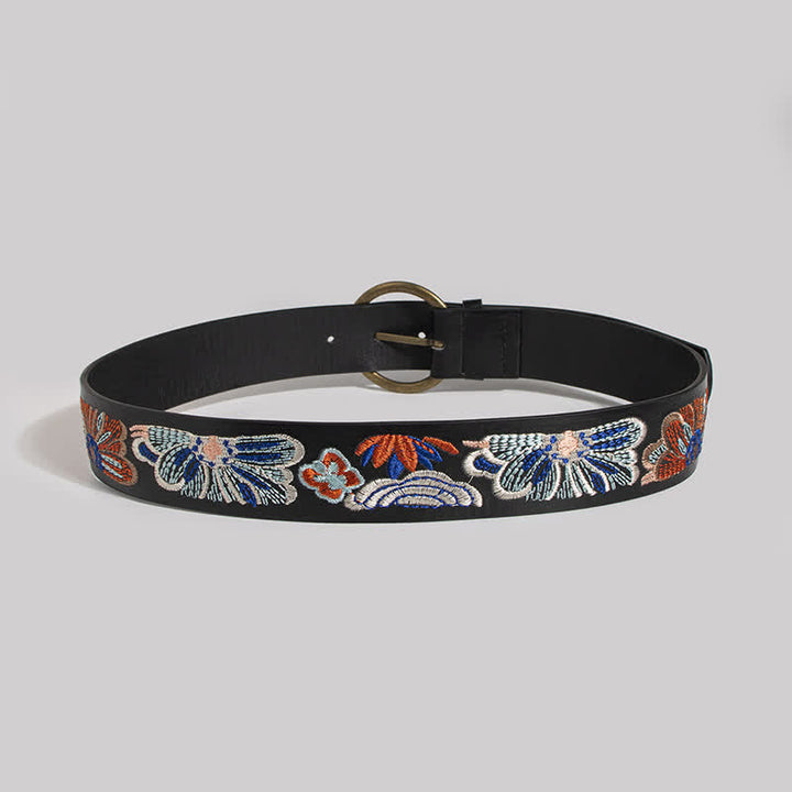 Women's Boho Floral Embroidery Ethnic Leather Belt