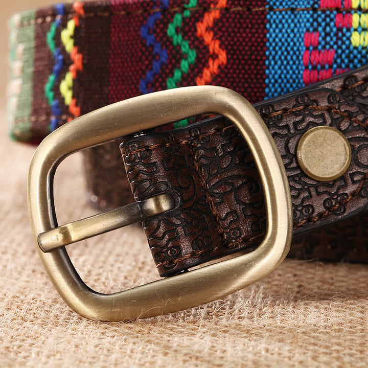 Women's Charming Aztec Embroidery Ethnic Leather Belt