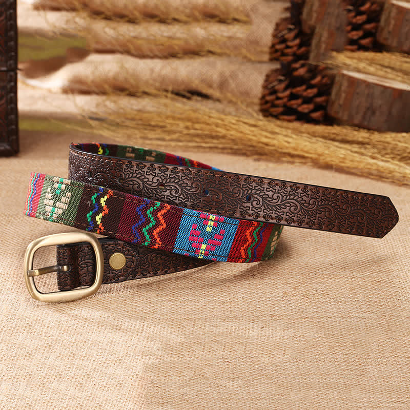 Women's Charming Aztec Embroidery Ethnic Leather Belt