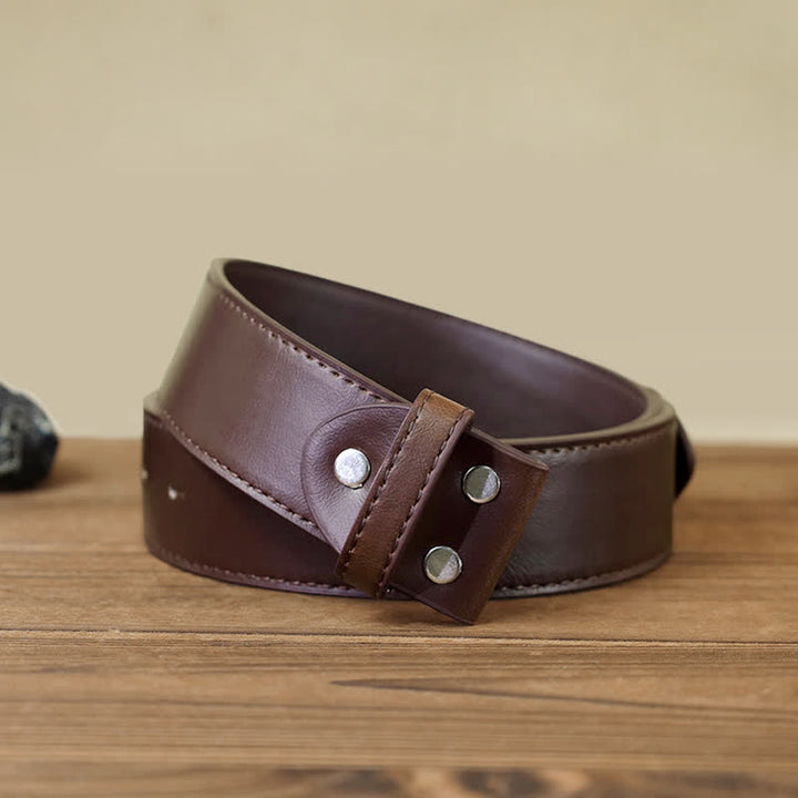 Men's DIY Initial Letter Patterned Buckle Leather Belt