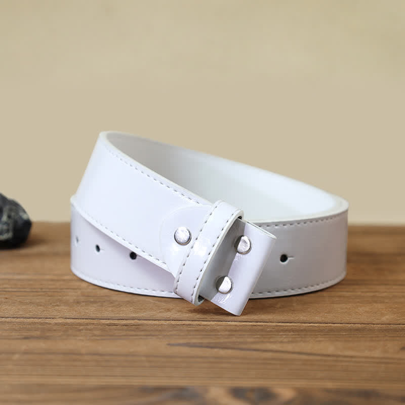 Men's DIY Initial Letter Patterned Buckle Leather Belt