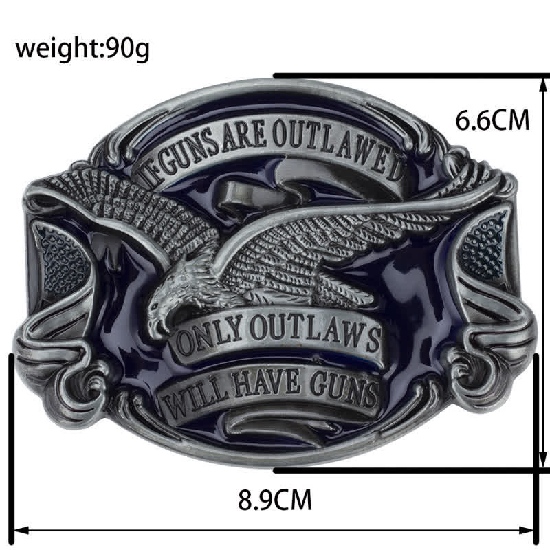 Men's DIY Soaring Eagle Statement Buckle Leather Belt