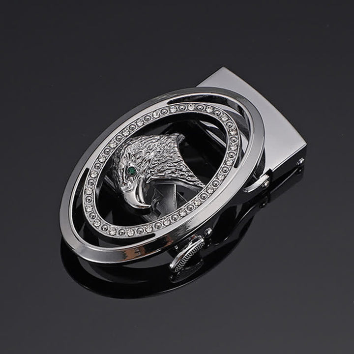 Men's DIY Rhinestone Eagle Automatic Buckle Leather Belt