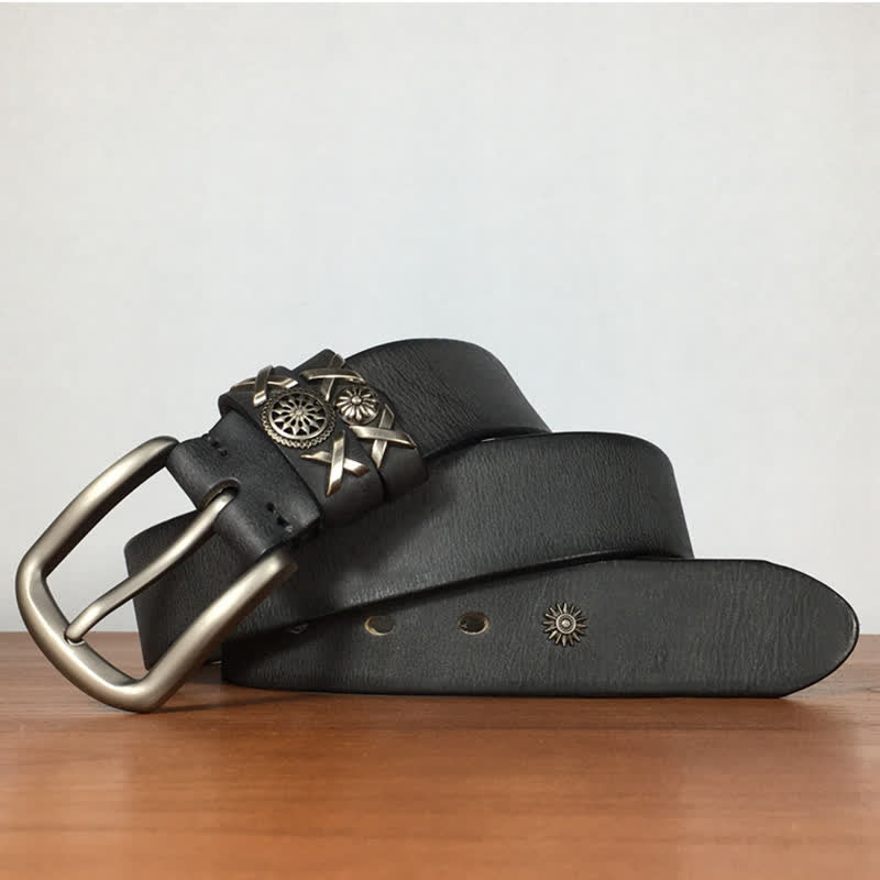 Men's Unique Rivet Studded Handmade Leather Belt