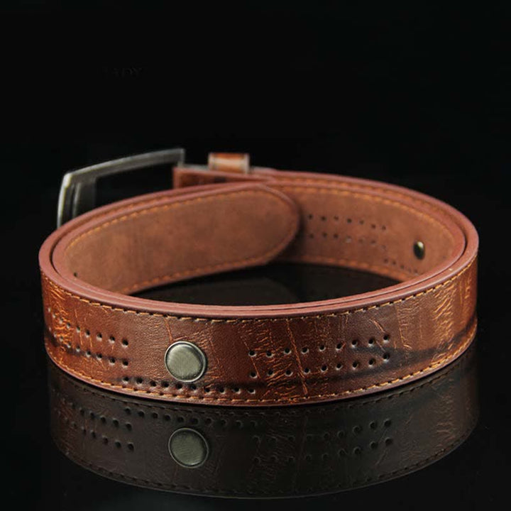 Men's Casual Punk Rivet Antique Hollow Leather Belt