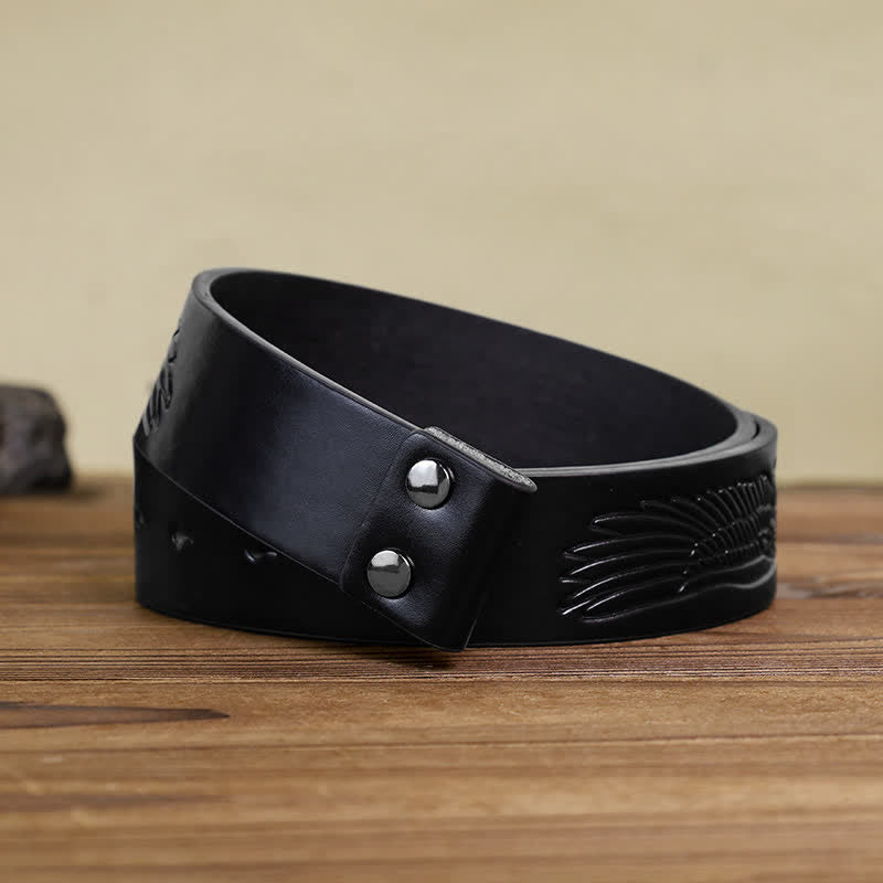 Men's DIY Center Cross Attitude Buckle Leather Belt