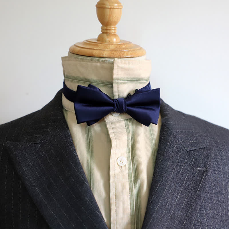 Men's Gentleman Solid Color Double Layers Bow Tie