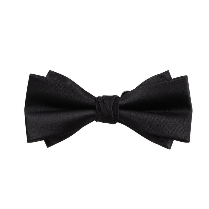 Men's Gentleman Solid Color Double Layers Bow Tie